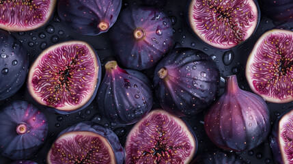 Wall Mural - Close-up image of bright ripe fig fruits