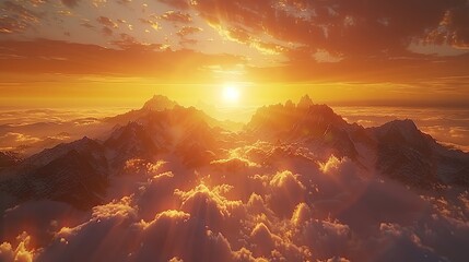 Poster - Majestic Mountain Sunset