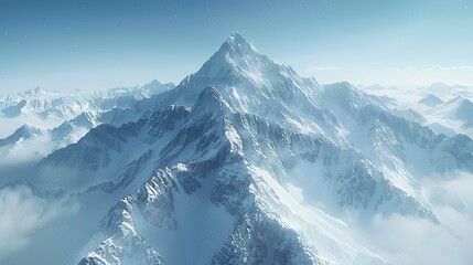 Wall Mural - Snowy Mountain Peak