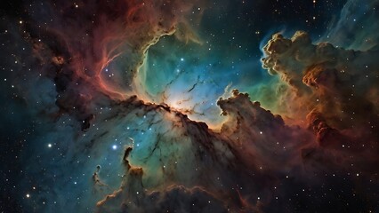 endless space abstract background with nebulas, galaxies and stars