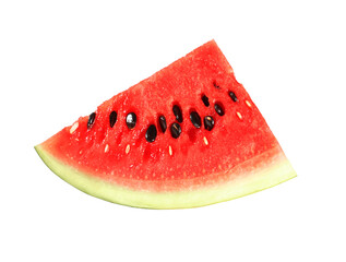 Sticker - Piece of fresh watermelon on white background