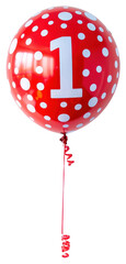 Wall Mural - PNG  Red polka dot balloon number