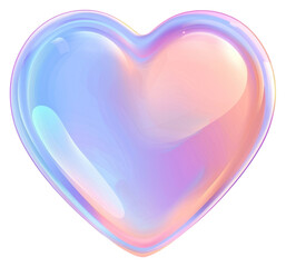 Canvas Print - PNG  Colorful iridescent heart illustration