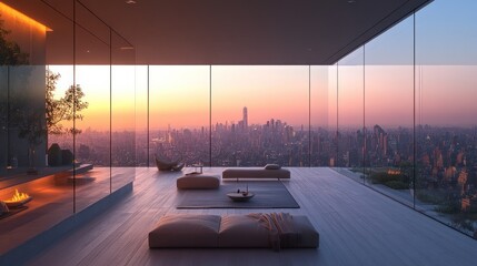 Poster - Modern Penthouse with Cityscape View