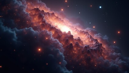 Wall Mural - Dense star cluster in nebula