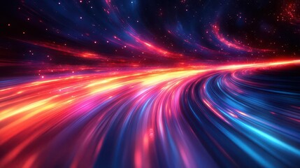 Wall Mural - abstract highspeed movement vibrant streaks of color dynamic motion blur futuristic energy on blue b