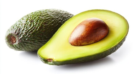 Canvas Print - Fresh Avocados on White Background