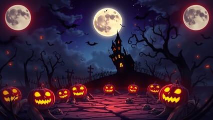 halloween background with pumpkin