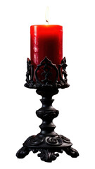 Poster - PNG Gothic candle red white background.