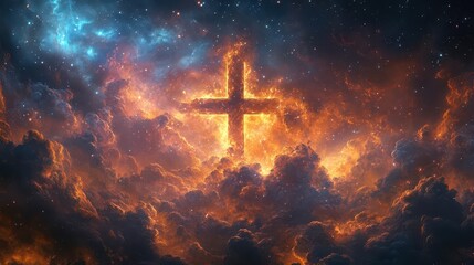 Wall Mural - aweinspiring cosmic scene depicting nebula explosions in deep space swirling with vibrant colors and intricate gas formations against backdrop of distant stars