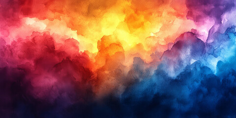 Wall Mural - Abstract watercolor background with vibrant colors.