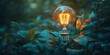© Vertigo Images - A glowing lightbulb sits amongst lush green leaves, symbolizing the power of innovation and sustainable energy.