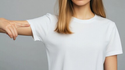 Casual Portrait of a Woman in a White T-Shirt