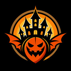 Canvas Print - Halloween logo vector illustration