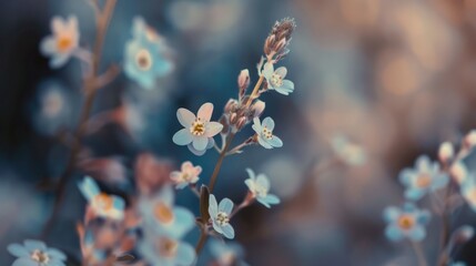 Wall Mural - Delicate Blue Flowers in Bloom