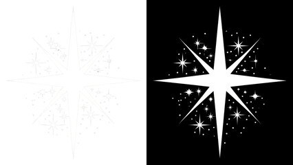 Sticker - PNG Sparkling star with radiant beams