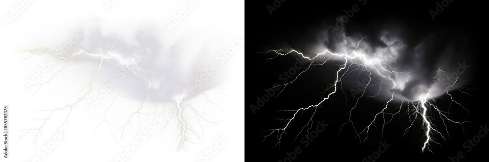 PNG Dramatic lightning storm clouds Stock Illustration | Adobe Stock