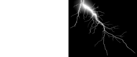 Wall Mural - PNG Electric lightning bolt effects