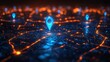 © julija - futuristic 3d city map glowing blue location pins dynamic connecting lines dark hightech background advanced urban navigation concept