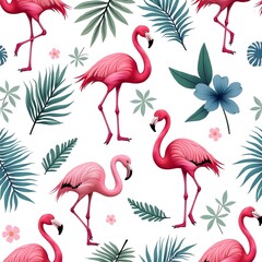 flamengo and tropical leaf patterns background. generative ai