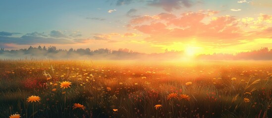 Wall Mural - Bright Meadow Sunsest