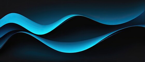 Wall Mural - Wave gradient blue to black background