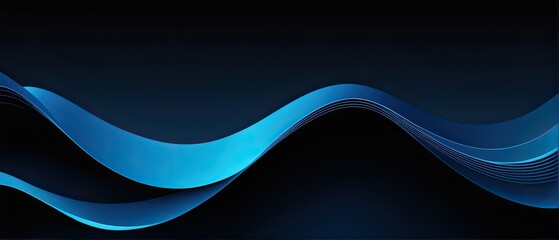 Poster - Wave gradient blue to black background