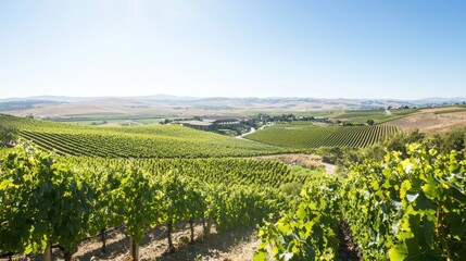 Wall Mural - Vineyard Landscape with Winery Building in Rolling Hills