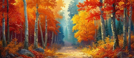 Sticker - Bright Colors Of Autumn Forest