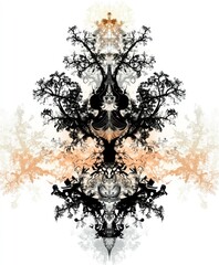 Poster - An intricate abstract design featuring organic shapes and symmetrical patterns.