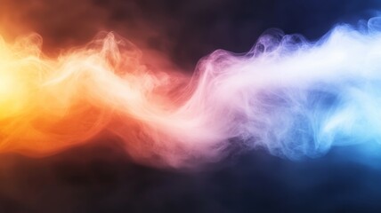 Canvas Print - A colorful smokey line with a blue and orange section