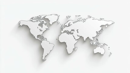 Poster - A white background with a map of the world drawn on it