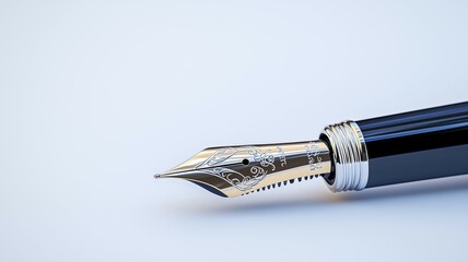 a pen with a gold tip is shown on a white background