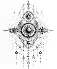 Poster - A detailed abstract design featuring concentric circles and intricate lines.