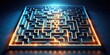 © Udomner - Maze with glowing path illuminated in the dark , labyrinth, navigation, challenge, solution, mystery, adventure, discovery