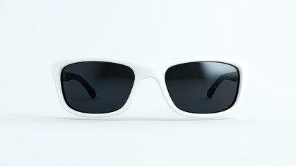 A pair of sunglasses with a black frame and a white frame