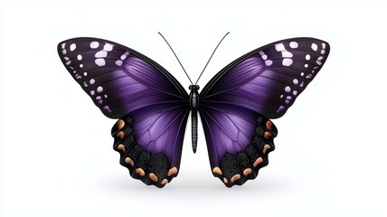 A purple butterfly with black wings