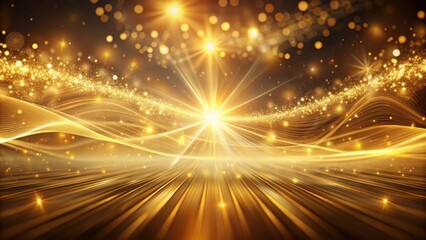 Wall Mural - Dynamic photo capturing a mesmerizing symphony of light and motion on a golden background, golden, dance, symphony, light