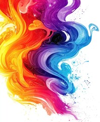 Poster - A vibrant swirl of colors blending together in an abstract design.