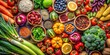 © Udomner - Colorful and varied food background with abundance of fresh and healthy foods, food, fresh, healthy, vibrant