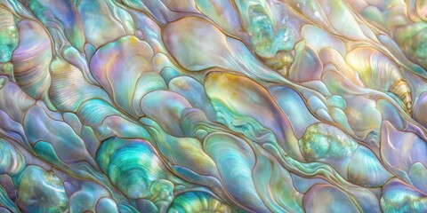 Poster - Mother of pearl background with iridescent colors and intricate patterns , shimmering, elegant, pearl, texture, shiny