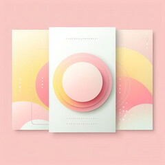 Wall Mural - Minimalist banner background, pastel colorful, pink and yellow gradations. Circle effect style geometric, abstract background, background, banner, card, poster, template, elegant