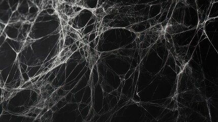 Intricate Spiderweb Pattern on Black Background
