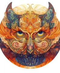 Poster - A vibrant, intricate illustration featuring a stylized owl with abstract patterns and colors.