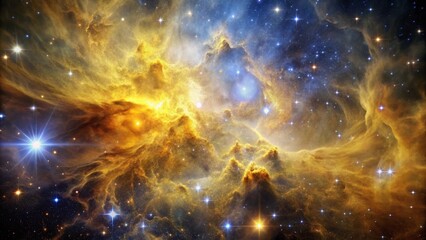 Wall Mural - Golden Nebula Space Clouds