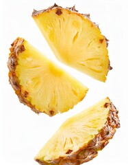 Wall Mural - Pineapple slice isolated on white background, clipping path included.