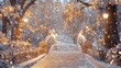 © BOJOShop - Magical Snowy Bridge with Twinkling Lights and Falling Snow