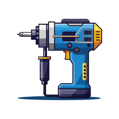 Wall Mural - Illustration of a cordless drilling machine on a white background