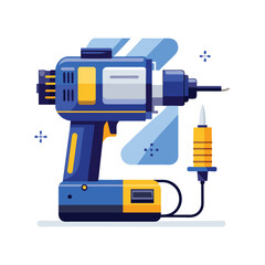 Wall Mural - Illustration of a cordless drilling machine on a white background