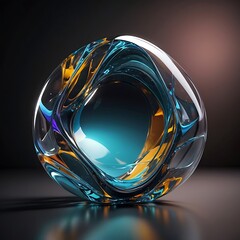 Abstract glass shape, 3d render